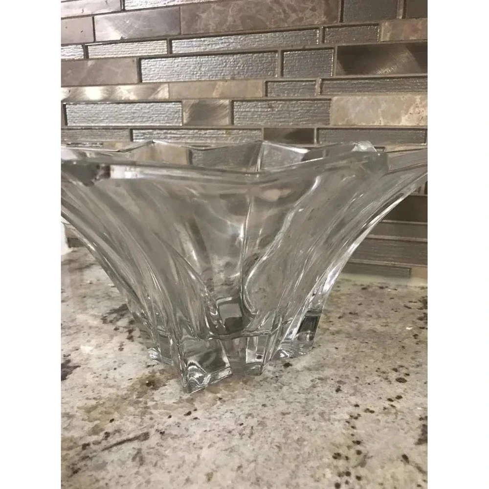 Mikasa Starburst Crystal Bowl 8 Point Star Glass Centerpiece Decor VINTAGE 1990